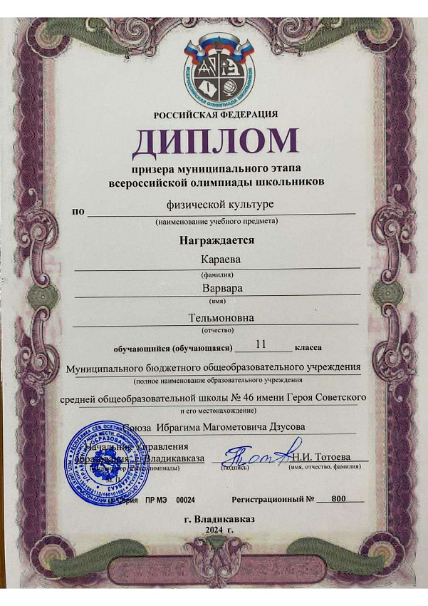Достижения